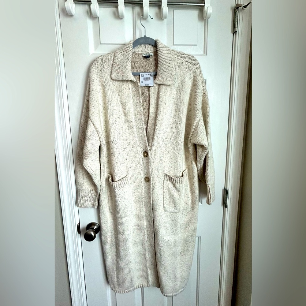 Brand new with tags, American Eagle long knit neutral cream cardigan